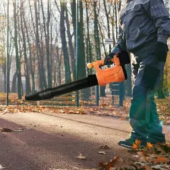 Snow Blower, 21V Electric Cordless Leaf Blower,2.0Ah Batteries and Charger Included, Lightweight Leaf Blower for Patio Cleaning, Lawn Care, Blowing Leaves and Dust