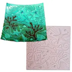 12&rdquo; x 12" x 0.5" Sea Life Texture Glass Fusing Kiln Mold