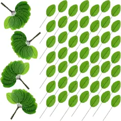 200 Pcs Green Leaves for Crafts