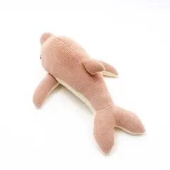100% Handmade Cotton knitted Soft Dolphin Plush Toy peech powder