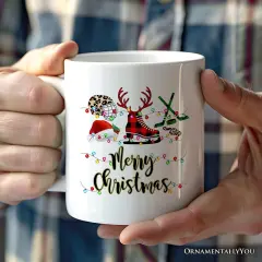Hockey Buffalo Plaid Christmas Mug, Team and Coaches Gift