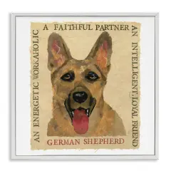 Stupell Industries Fun German Shepherd Phrases Framed Giclee Wall Art Design by Nancy Overton