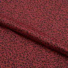 Black on Red Cheetah Printed Spandex Fabric