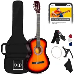 Best Choice Products 38in Beginner Acoustic Guitar Starter Kit w/ Gig Bag, Strap, Strings Sunburst