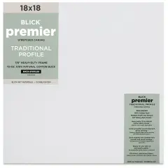 Blick Premier Stretched Cotton Canvas - Traditional Profile, Back-Stapled, 18" x18"