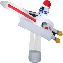 7' Gemmy Airblown Inflatable Disney Star Wars R2D2 In X-Wing Fighter Christmas Yard Decoration 118445-39453