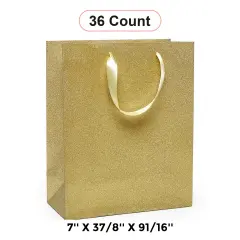 Glitter Grain Euro Totes 7'' x 3 7/8'' x 9 1/16'' for Boutique Shopping Champagne