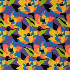 Abstract Painted Lilies Printed Spandex Fabric