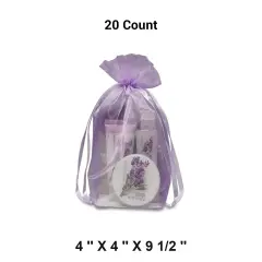 Cardboard Square Bottom Organza Bags 4 '' X 4 '' X 9 1/2 '' for Elegant Packaging Lavender