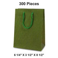 Wide Pinstripe Paper Euro Totes 6 1/4'' X 3 1/2'' X 8 1/2'' Trendy