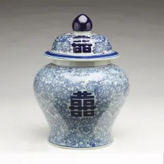 AA Importing 59759 18 Inch Blue & White Ginger Jar