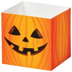 Pack/6: Halloween Pumpkin Square Party Favor Box - 3-3/4 x 3-3/4 x 3-3/4"