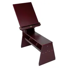 SoHo Urban Artist Adjustable Drawing Horse Easel - Sturdy Beechwood with Mahogany Finish, 18" x 23-3/8" Drawing Board, Full Size Artist Easel with Storage Bench Improves Posture, Compact Footprint