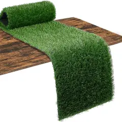Artificial Grass Table Runner 12 x 48 Inch, Green Easter Fake Turf Table Centerpiece Decor Spring Party, Birthday, Holiday, Banquet, Dining
