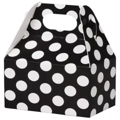 Pack/6: Black & White Dots Gable Box - 4 x 2-1/2 x 2-1/2"
