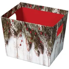 Pack/3: Rustic Winter Baskety Tray - 12 x 9-1/2 x 4-1/2"