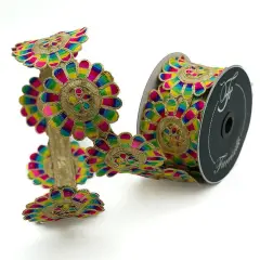 3" Disco Daisies Ribbon: Multi (10 Yards)