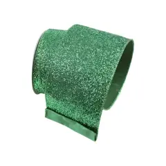 4" Glitter Magic Ribbon: Emerald Green (10 Yards)