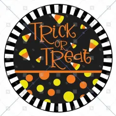 Trick or Treat Candy Corn Stripe Edge Sign