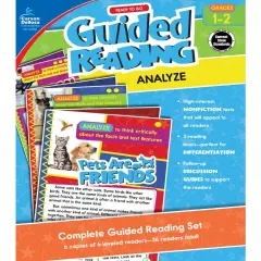 Carson Dellosa Ready to Go: Analyze Guided Reading Set, Grades 1-2 Resource Book With 36 Nonfiction Leveled Readers, Discussion Guides, Prompts, and More