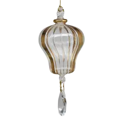 Blown Egyptian Glass Gold Hot Air Balloon