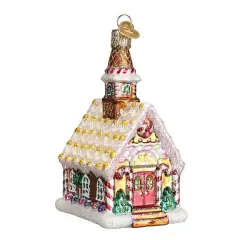 Old World Christmas 4.25 In Gingerbread Church Tree Ornament , Ornament Candycanes Multicolored
