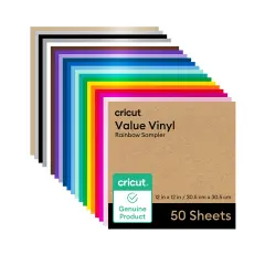 Cricut Value Vinyl, Rainbow Sampler (50 ct)