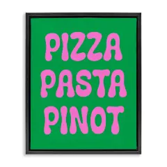 Stupell Industries Pizza Pasta Pinot Floater Framed Canvas Wall Art Design by House of Lulu