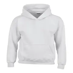 Gildan&reg; Youth Heavy Blend Long Sleeve Hooded Sweatshirt WHITE