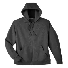 Team&reg; Men's Heavyweight Full-Zip Hooded Sweatshirt DARK GREY HEATHR