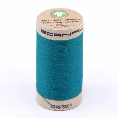 300 Yards Vibrant Organic Pima Cotton Thread 30wt Eco Friendly Tropical Green