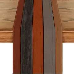Orange Grey Retro Rustic Wood Texture Table Runner