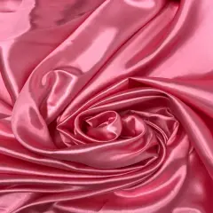 1 Yard Vibrant Coral Luxe Satin Fabric for Chic Clothing Elegant Drapes and Creative Crafts 58/60 Inch Width