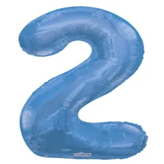 34" Numeral 2 Balloon - Blue, 1ct