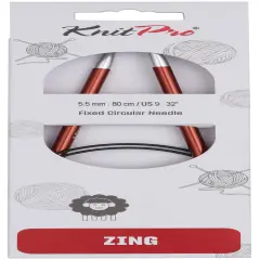 KnitPro-Zing Fixed Circular Needles 32"-Size 9/5.5mm
