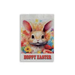 Hoppy Easter Burlap Garden Flag