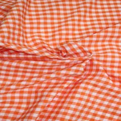 1 Yard Orange 1/8&Prime; Gingham Checkered Poly Cotton Fabric Lightweight Non-Stretch 58/59 Inch Wide