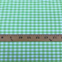 1 Yard Lime Green 1/4&Prime; Checkered Gingham Poly Cotton Fabric 58/59 Inch Wide Lightweight Fabric for Craft Projects