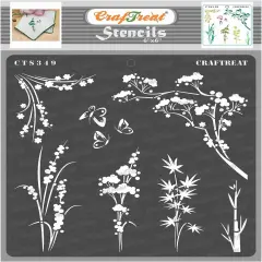 Reusable Wildflower Stencils for Painting on Wood, Canvas, Paper - 6x6 Inch