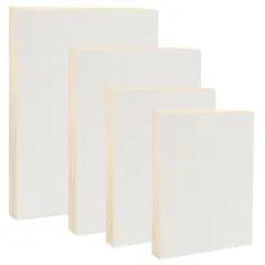 Da Vinci Pro Medium Textured Gesso Panel - 7/8" Deep - Set of 4 Medium Rectangle Wood Panels for Painting - Accepts Mediums like Canvas - For Oils, Acrylics, Mixed Media, Pastels & Drawing Sticks