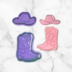 Cowboy Boot and Hat Fondant Cutter set 2 inches