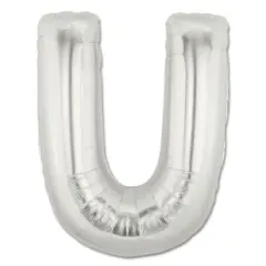 LETTER U FOIL BALLOON Metallic Silver