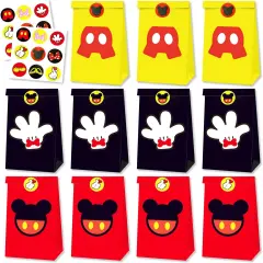 24Pcs Mouse Party Bags with Stickers Paper Supplies