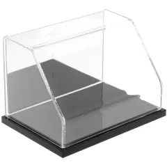 Plymor Clear Acrylic Slanted Front Display Case, 6" W x 4" D x 4" H Black (Mirrored)