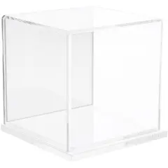 Plymor Clear Acrylic Display Case, 4" x 4" x 4" Clear (Mirrored)