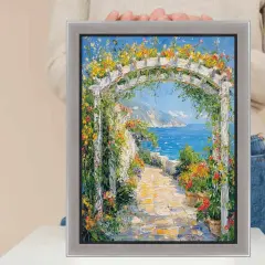 Contemporary Silver With Black Picture Frame 24x48 frame