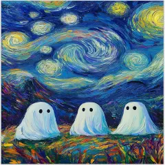 Three Friendly Ghosts Canvas Print