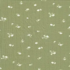 1 Yard Polyester Rayon Spandex Pointelle Ditsy Rib Print Fabric 58/60" Width SAGE