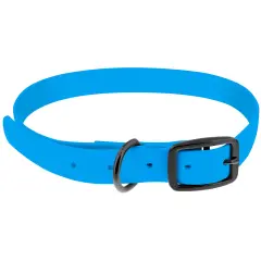 MiMu Large Silicone Dog Collar - Blue 30in Stylish Dog Collar with Prong Buckle