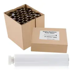 Creative Mark Empty Paint Tubes - Box of Empty Aluminum Paint Tubes & Caps,Easy-Open Caps, Easy to Crimp, Perfect for Storing Custom MixedAcrylics, Gouaches, Watercolors, Oils